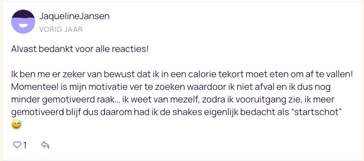 afvallen met shakes forum